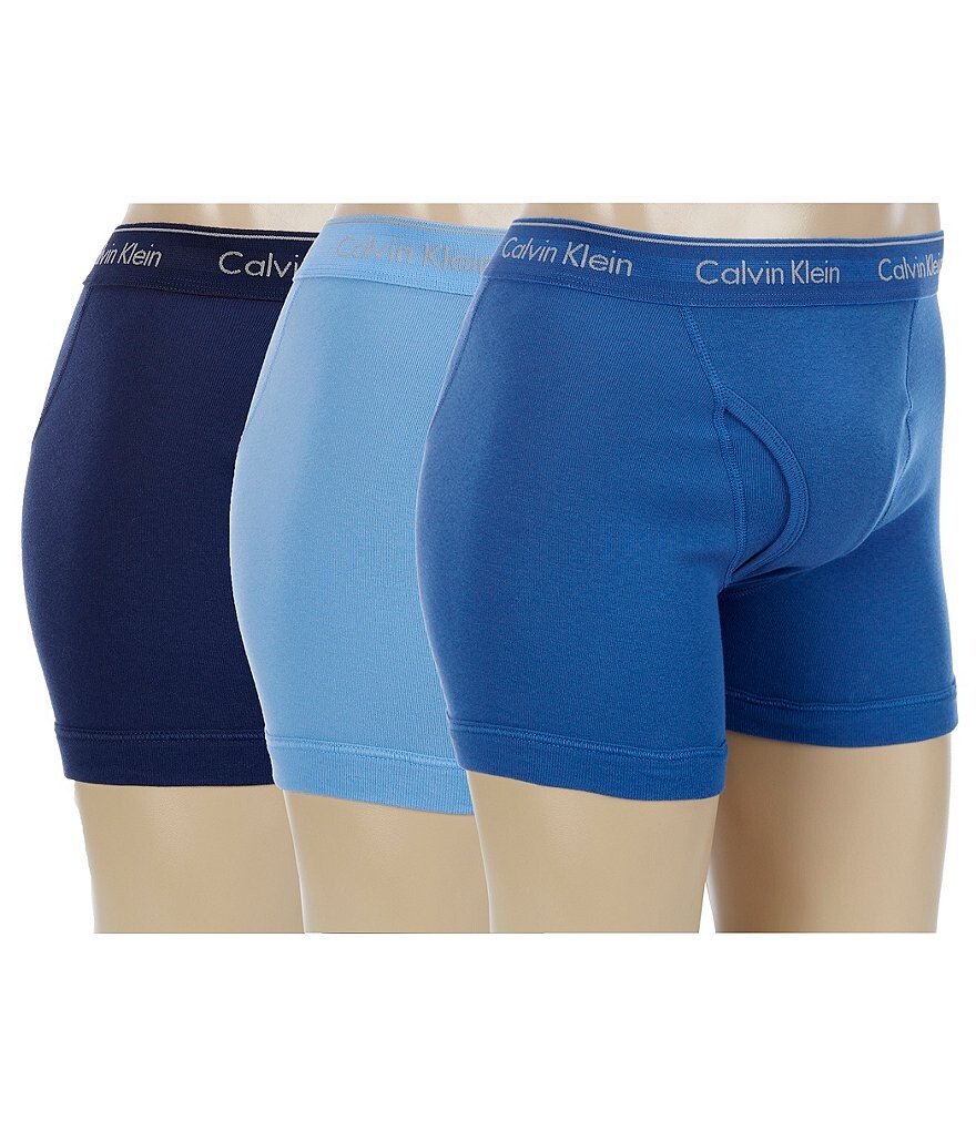 

Классические однотонные хлопковые трусы-боксеры Calvin Klein, 3 шт., мультиколор