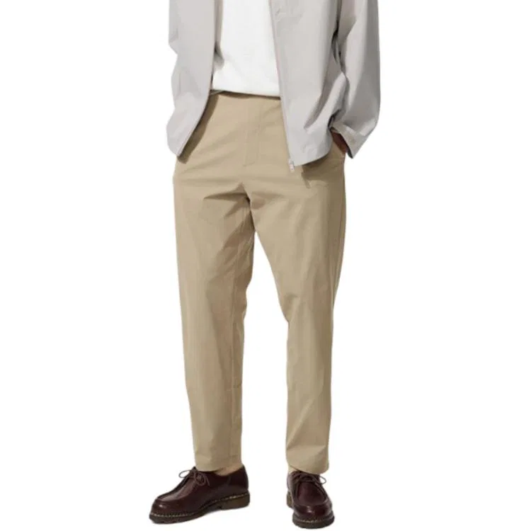 Брюки повседневные unisex SS26 dark beige moderate straight fit UNIQLO