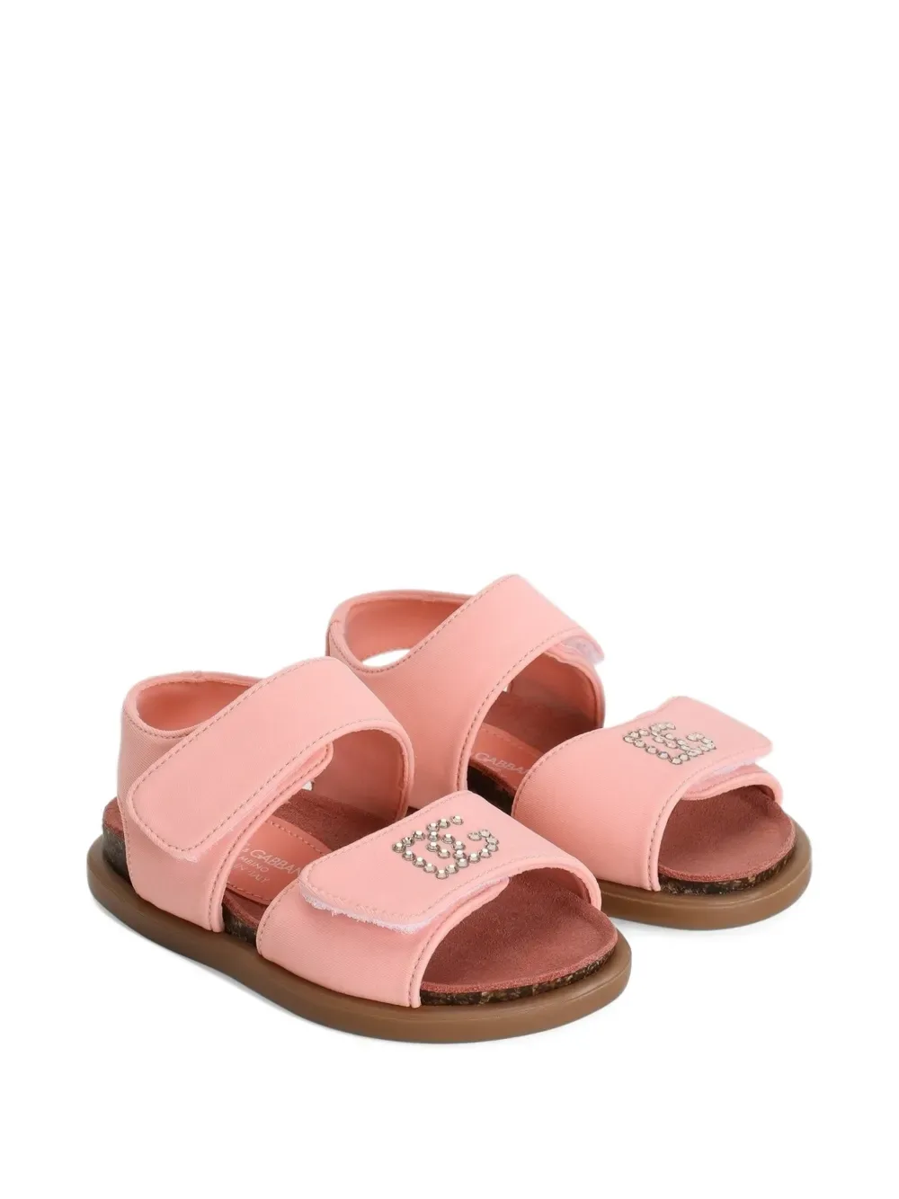 Босоножки со стразами Dolce & Gabbana Kids, розовый