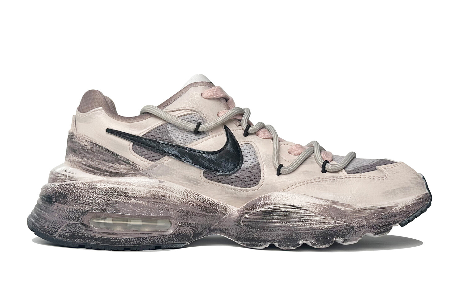 

Кроссовки Air Max Fusion женские с низким верхом серо-розовые Nike