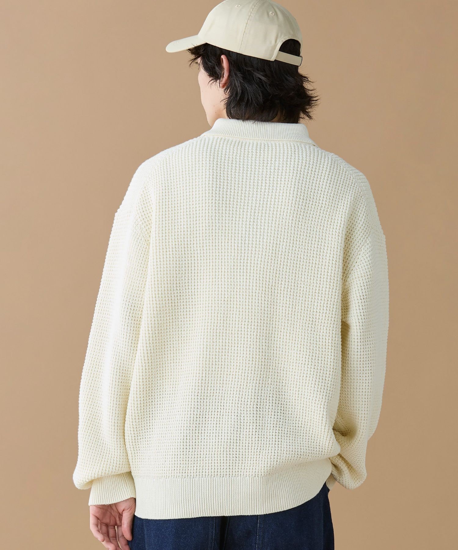 Свитер LACOSTE Вафельный вязаный, Off white — фото 3