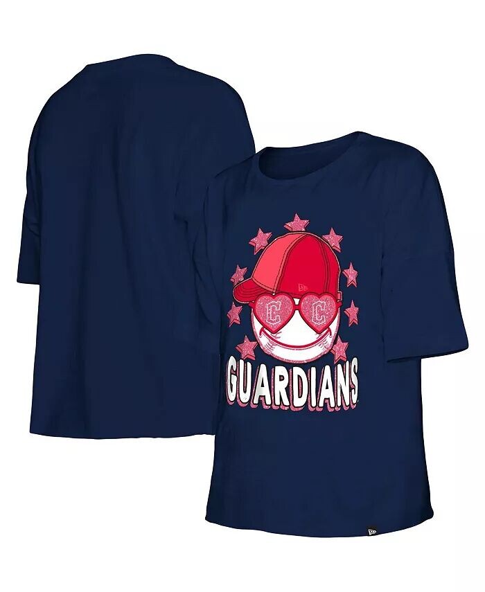 

Футболка с коротким рукавом Big Girls Navy Cleveland Guardians Team New Era