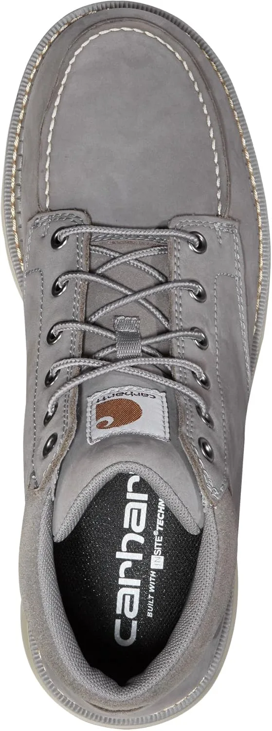 

Мужские рабочие ботинки Carhartt Millbrook Moc Toe - 5-дюймовые ботинки с танкеткой, устойчивые к скольжению и электрическому току, из кожи с масляной отделкой, с дышащей мембраной и легкой межподошвой из ЭВА, серый