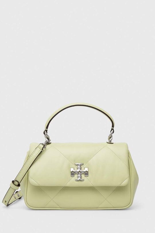 

Кожаная сумка Kira Diamond Quilt Tory Burch, зеленый