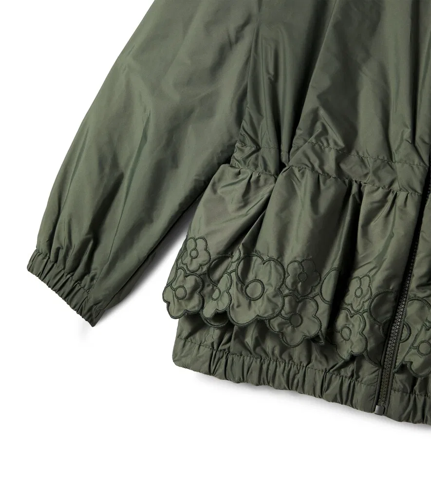Техническая куртка Manolya с вышивкой Moncler Enfant, зеленый — фото 3