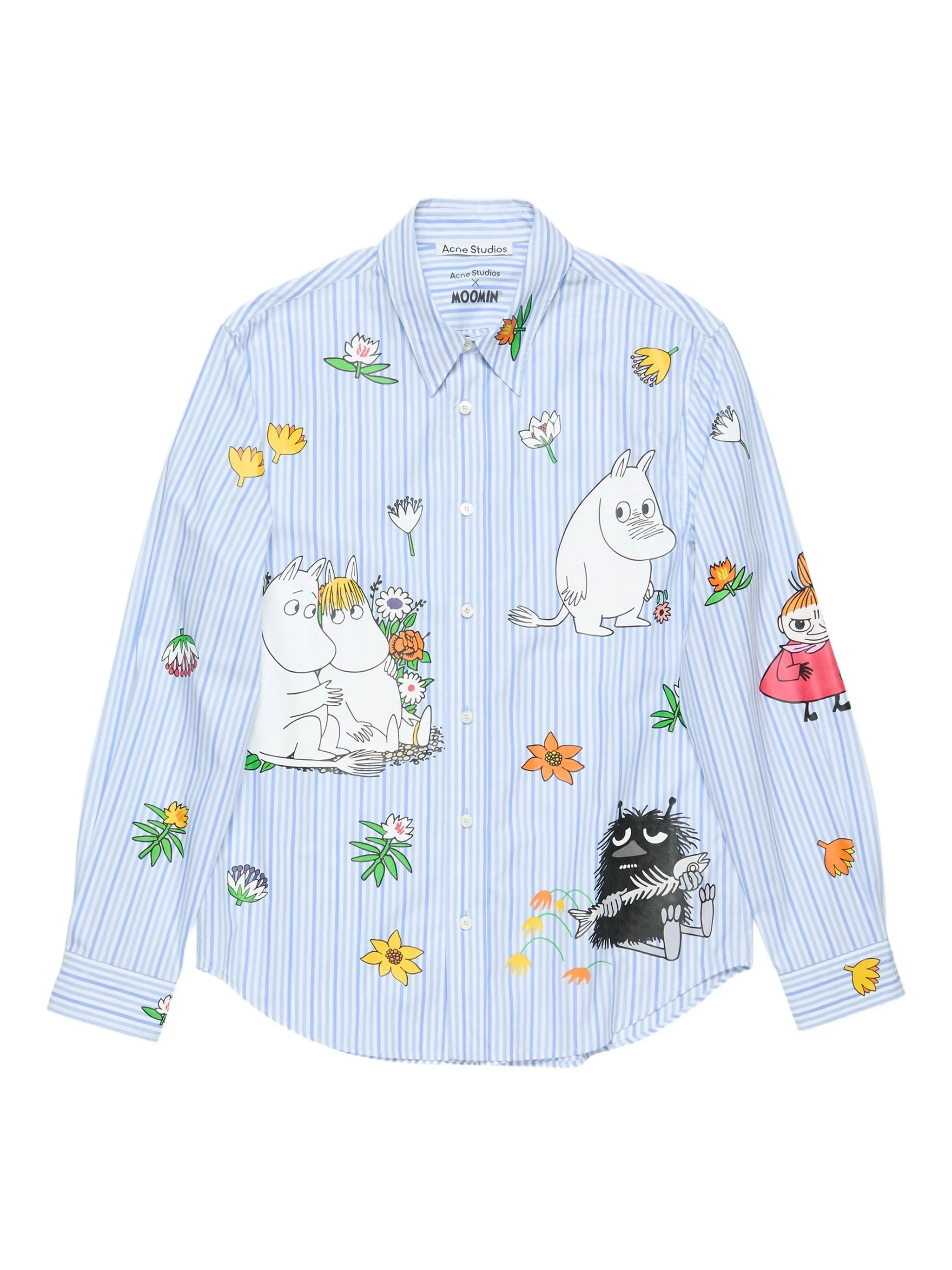 

Полосатая рубашка с вышивкой Acne Studios, синий