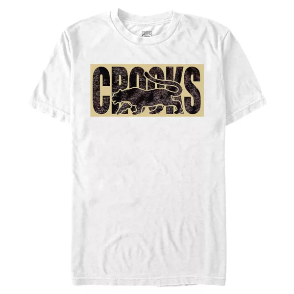 

Мужская футболка Crooks and Castle с графикой пантеры в атакующей позе Licensed Character, цвет white tan