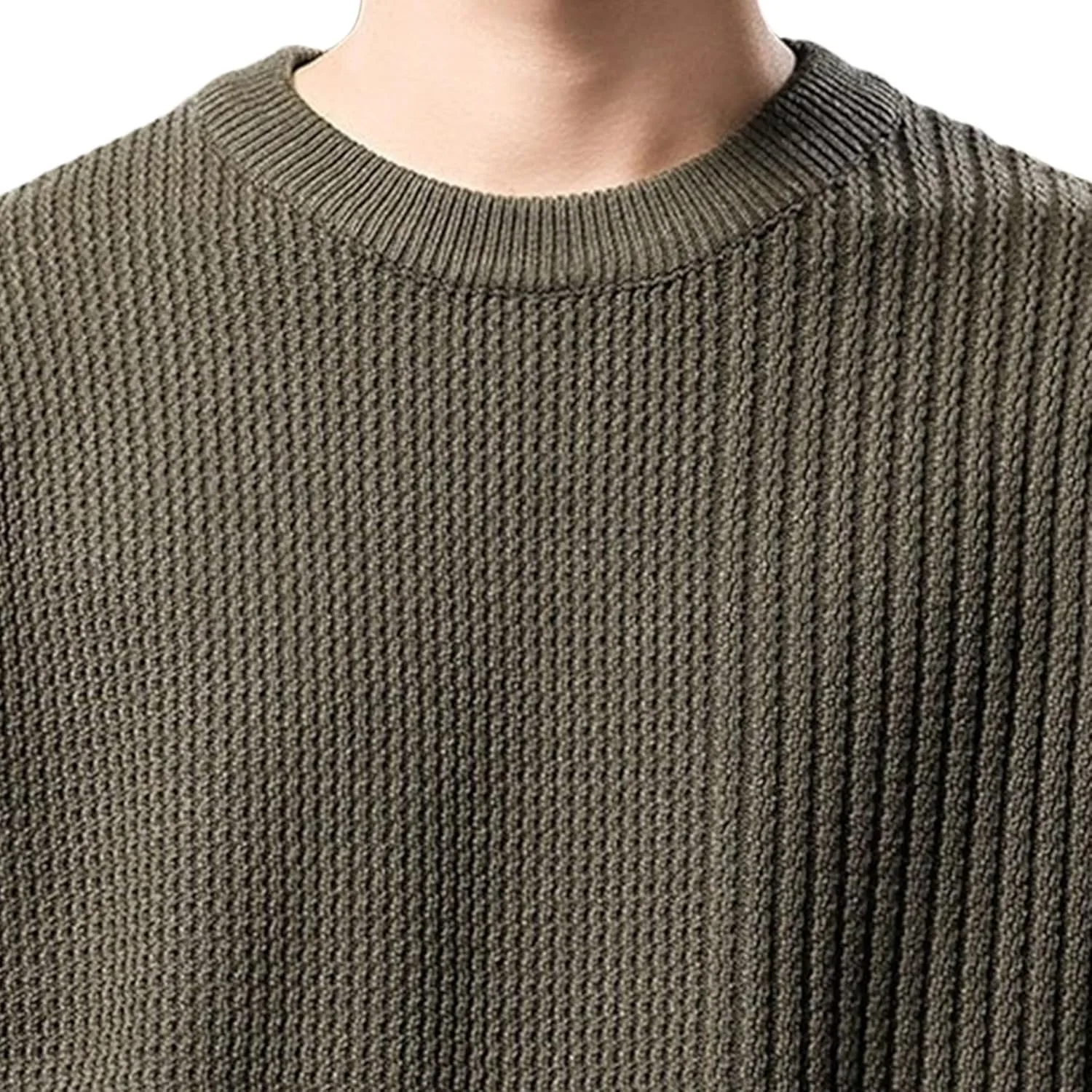 Мужской свитер-пуловер с вафельной текстурой — фото 3