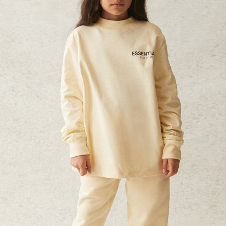 Детская футболка Fear Of God Essentials, кремовый — фото 3