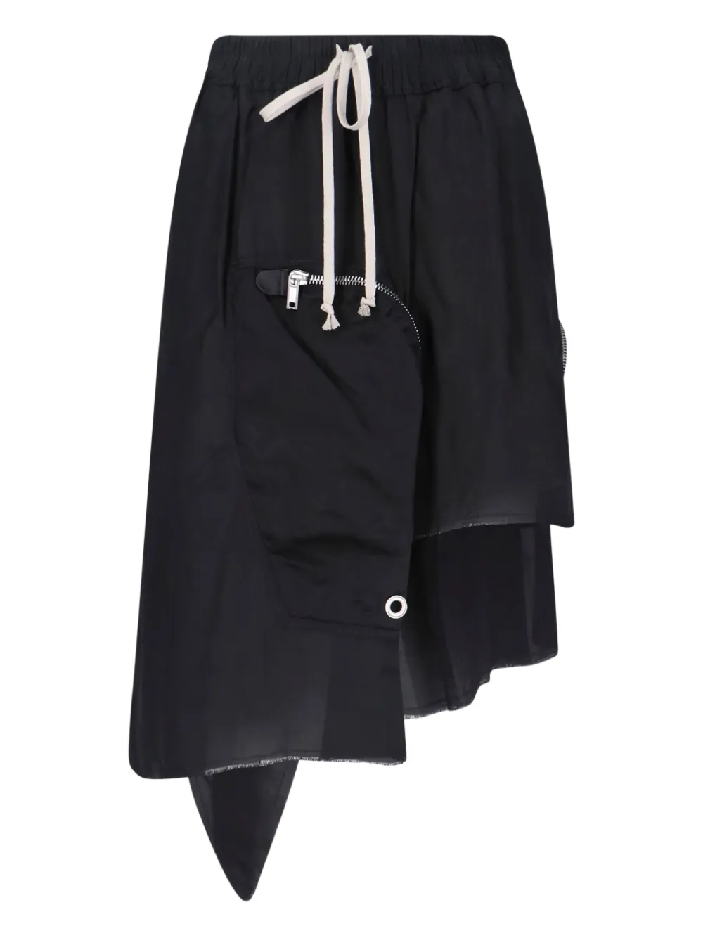 

Юбка с асимметричным кроем и карманом Rick Owens, черный