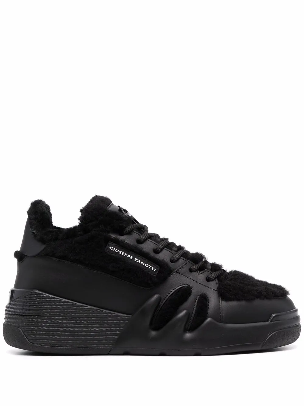 Высокие кроссовки Talon с мехом Giuseppe Zanotti, черный