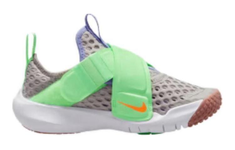Nike Flex Advance Противоскользящие и износостойкие дышащие повседневные детские кроссовки серо-зеленые белые — фото 2