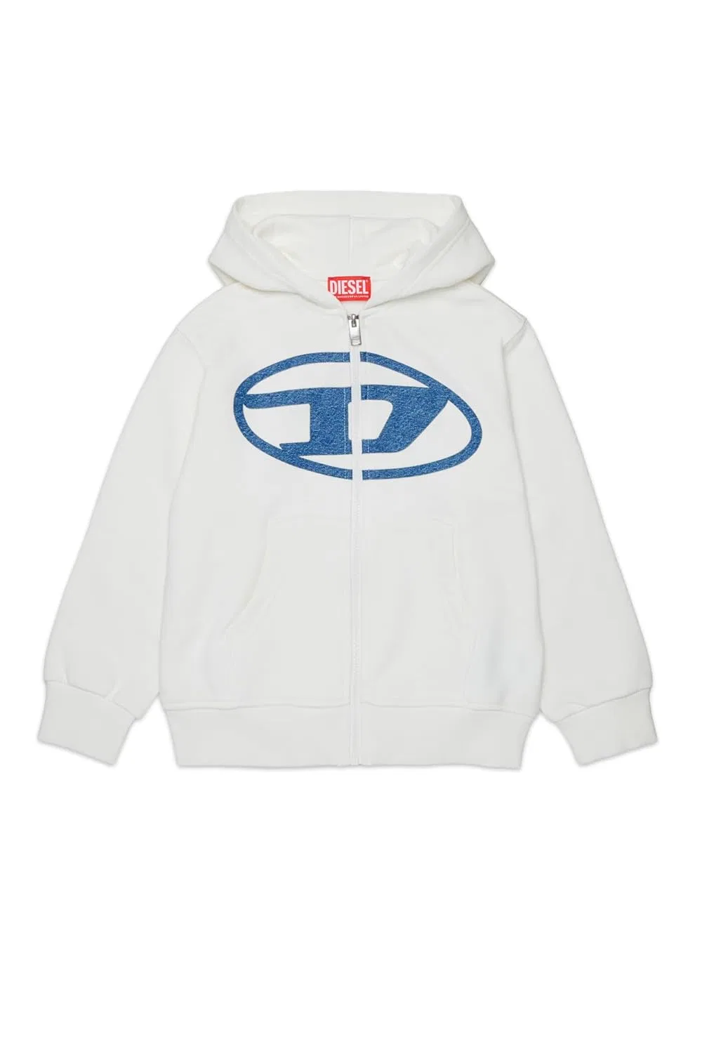 Детская толстовка Diesel с капюшоном, логотипом и крупным логотипом, Off-White