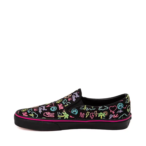 

Кеды Vans Slip-On Glow Skate Shoe, цвет Black/Neon Lights