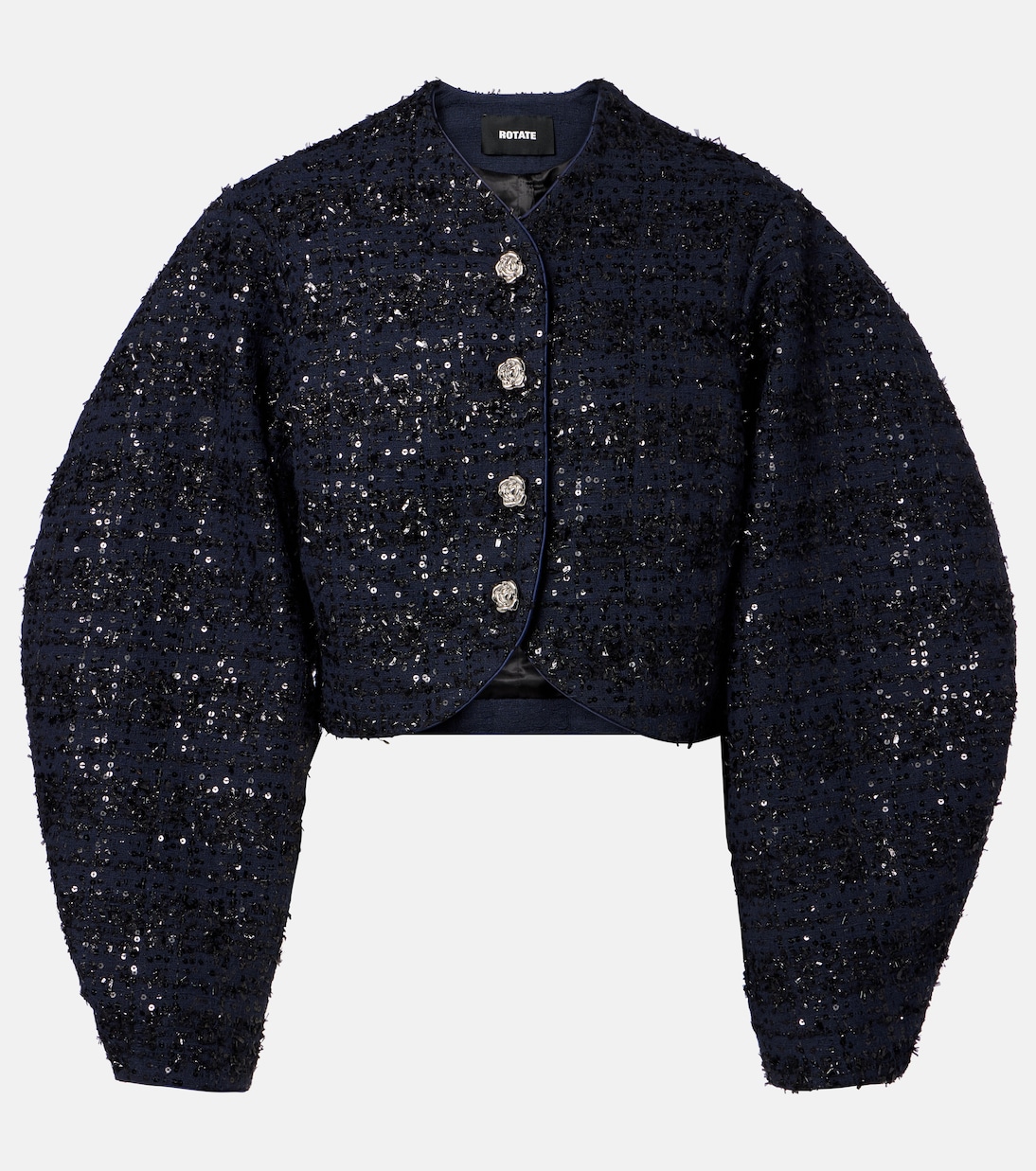 

Укороченный жакет из букле с пайетками Rotate, Navy Blazer