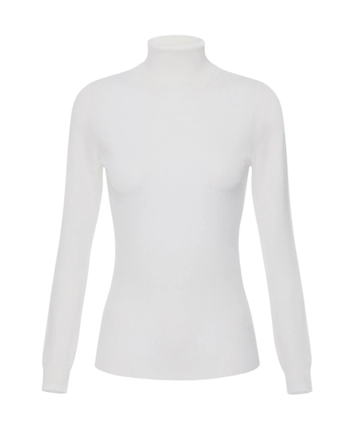 

Шерстяной свитер с жаккардовым узором в виде микрологотипа. Elisabetta Franchi, белый