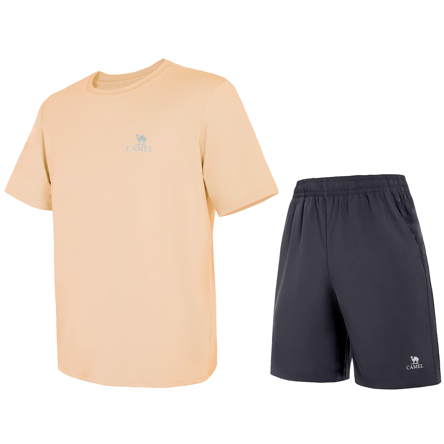 

Фитнес-сет мужской с круглым вырезом Moderate CAMEL, warm серый коричневый/stacked mist серый