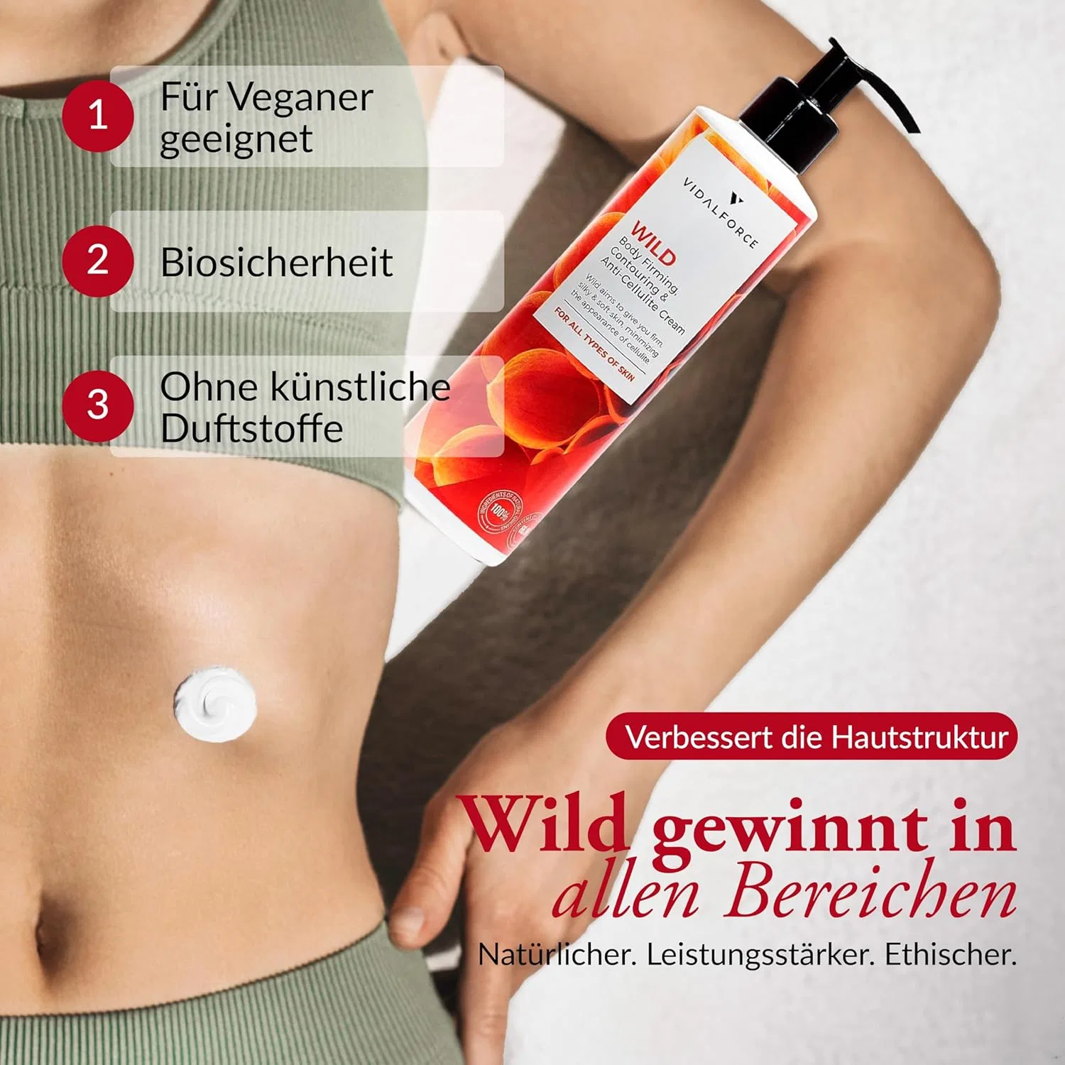 Антицеллюлитный крем для тела с кофеином и гуараной от Wild Potenter Vidalforce — фото 4