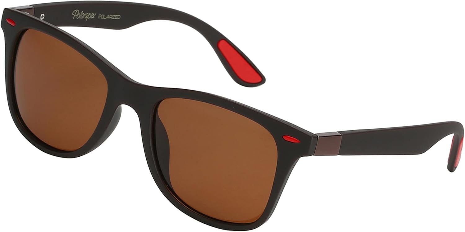 

Поляризованные солнцезащитные очки PolarSpex для мужчин и женщин – защита от УФ-излучения, прочные и легкие, в стиле ретро, ​​идеально подходят для вождения и рыбалки, Racing Bronze | Polarized Brown