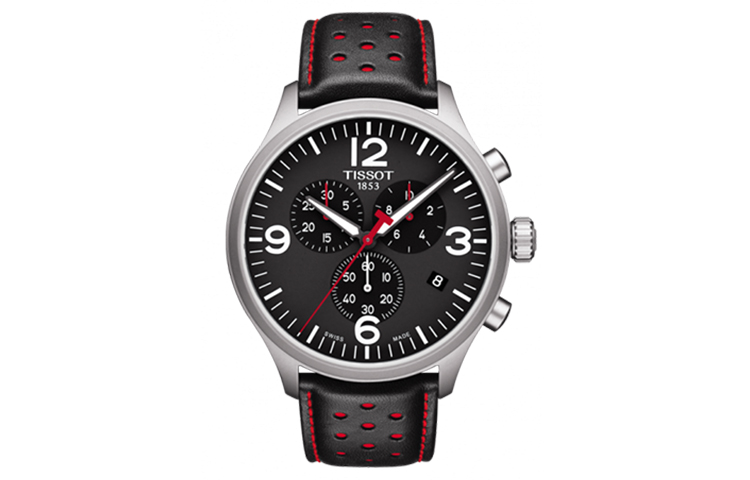 

TISSOT Часы Speedy Collection Quartz Movement Men's Watch Watch 45mm Black Dial Stainless Steel Watch Case, Black