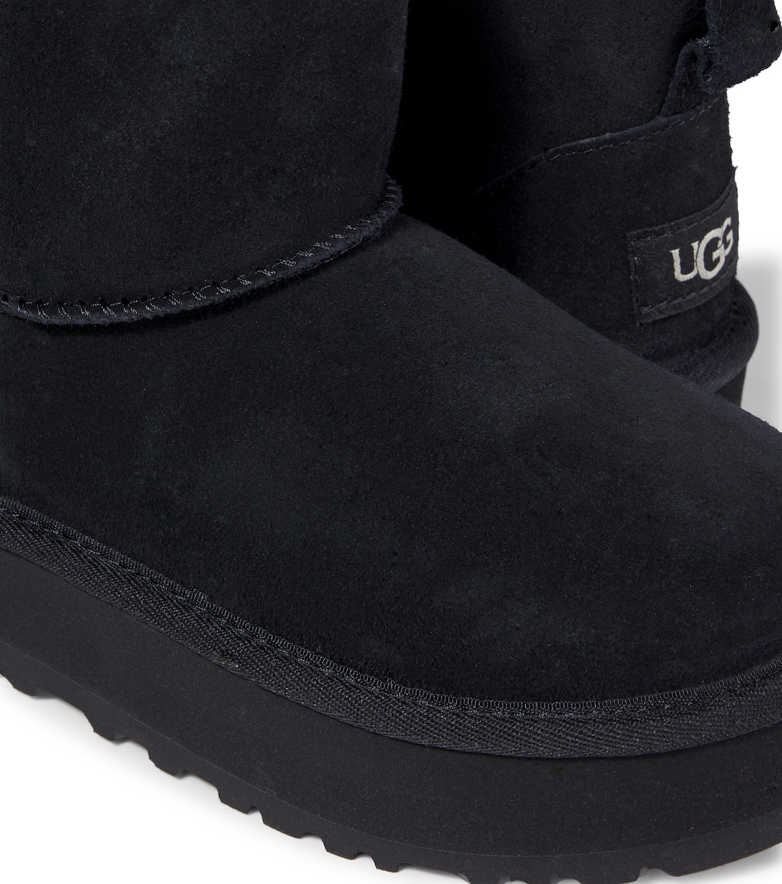 Классические мини-замшевые зимние ботинки UGG Kids, черный — фото 4