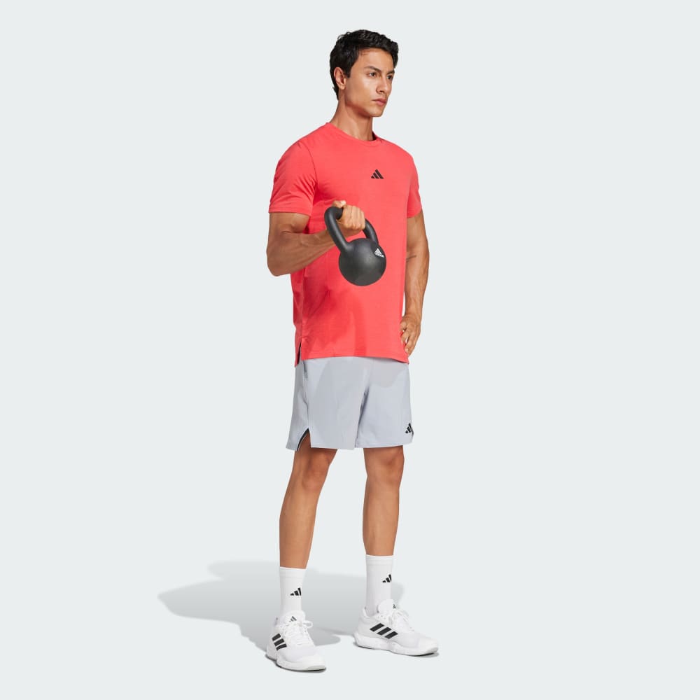 Спортивная футболка Adidas Designed for Training Workout Tee, цвет Pure Ruby — фото 3
