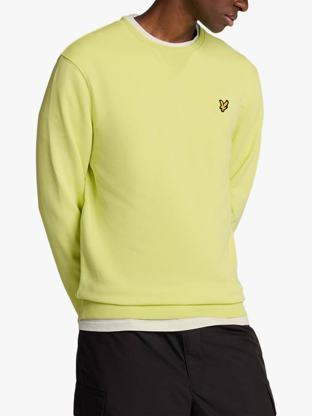 

Хлопковая толстовка с круглым вырезом и логотипом Lyle & Scott, цвет Steward Yellow