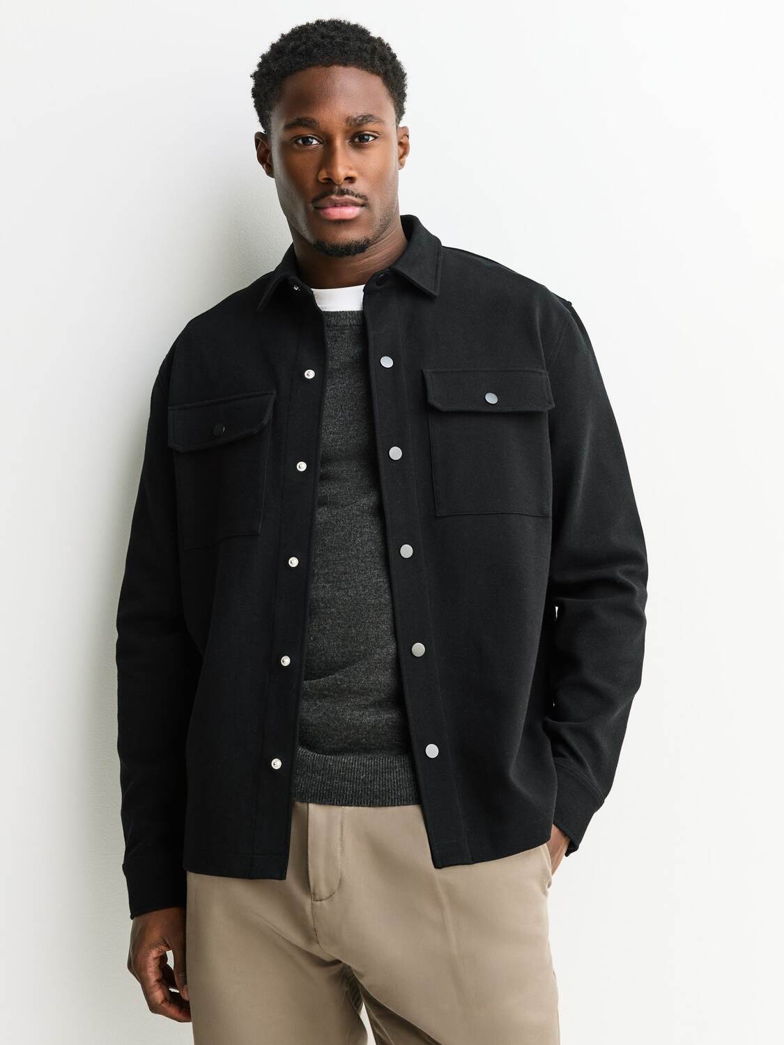 Next Рубашка на пуговицах Regular fit в цвете Navy, Black — фото 4