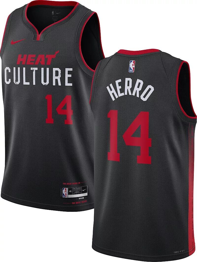 

Мужская черная майка Nike Swingman City Edition Tyler Herro #14 2023-24 Miami Heat