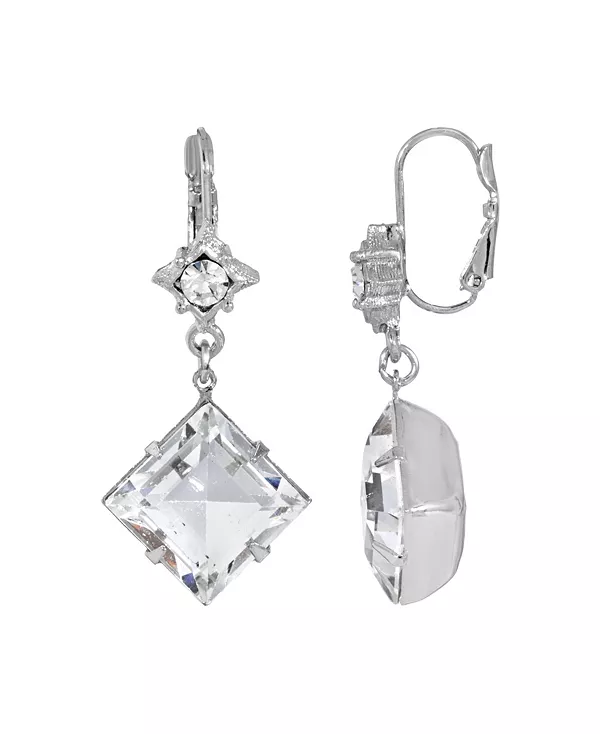 

Женские серьги-подвески с кристаллами серебряного тона 2028, silver