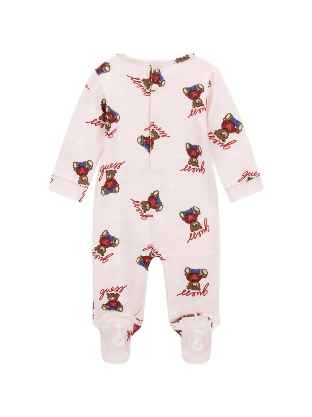 Детский комбинезон с медвежьим принтом Guess Kids, розовый — фото 2