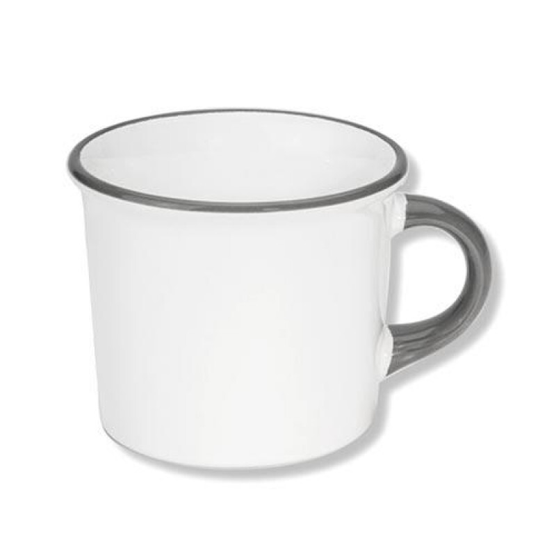 

Кофейная кружка с серым краем Classic 0,24 л Gmundner Keramik, белый/серый