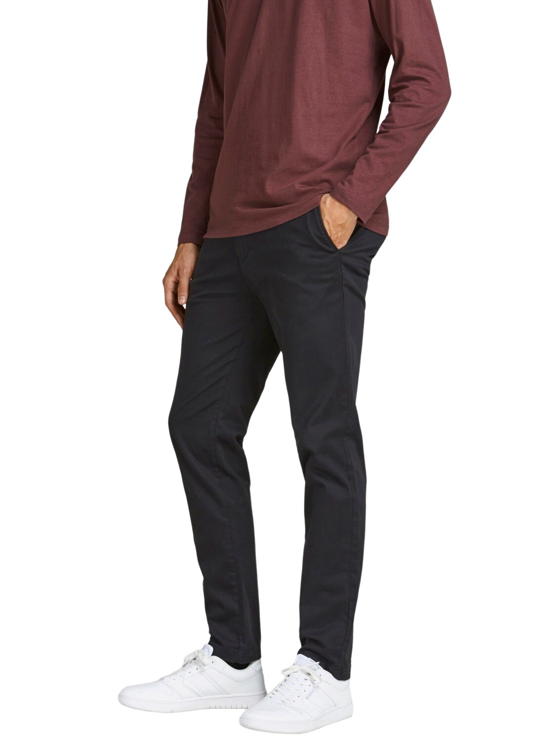 

Тканевые брюки Jack & Jones Stoff/Chino MARCO BOWIE SA slim, черный