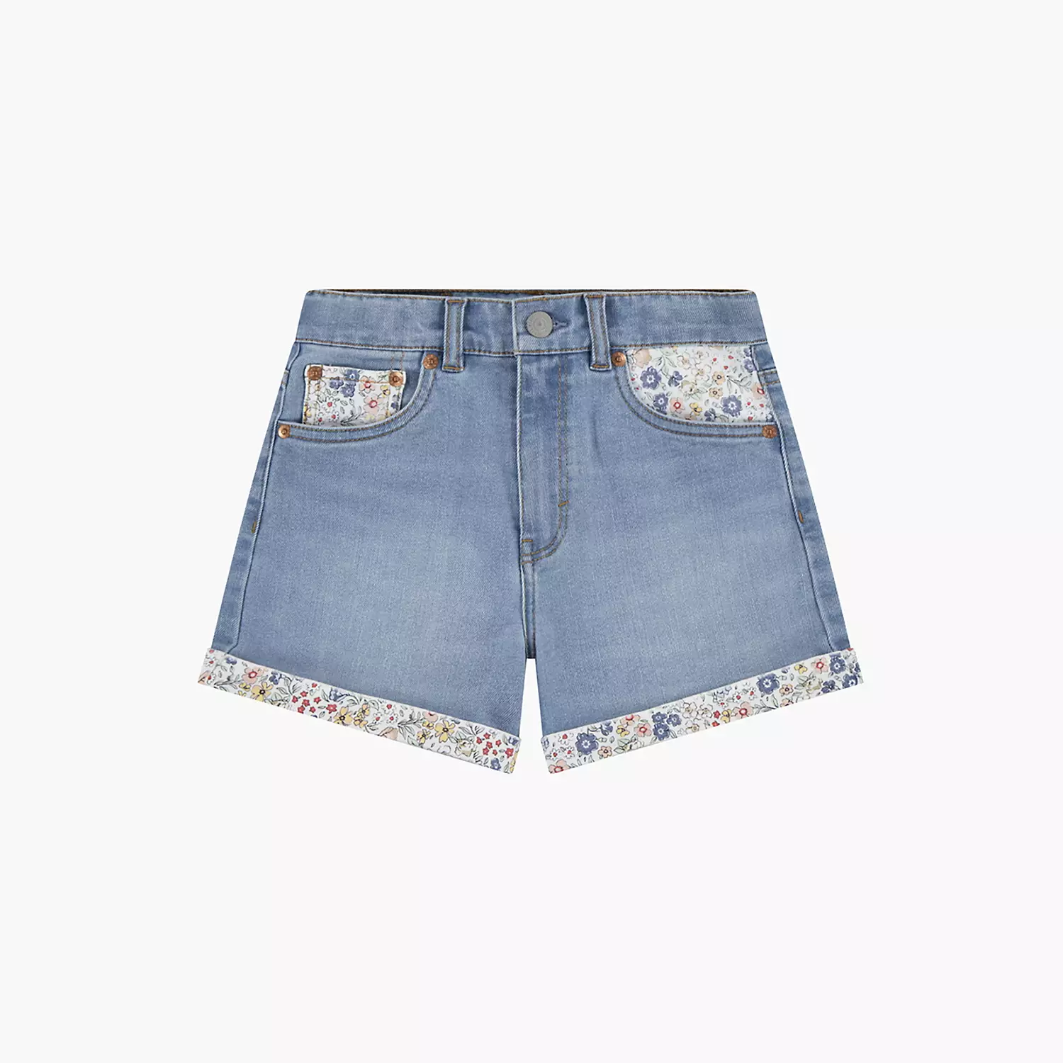 

Print Block Mom Шорты Большие девочки 7-16 Levi's, цвет Fully Baked - Light Wash