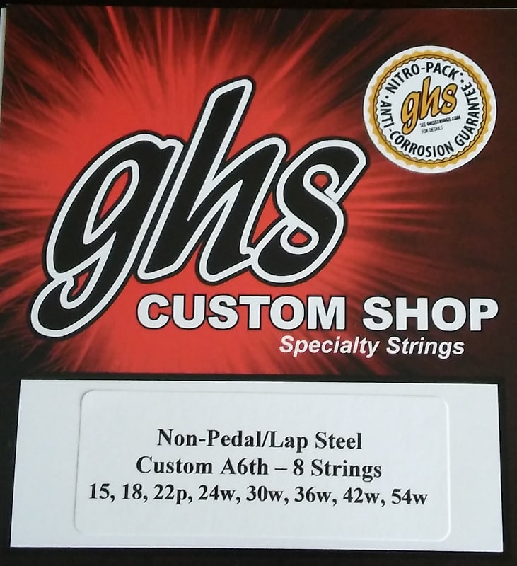 

Электрогитара GHS Custom Lap Steel Guitar A6th- 8 Strings - Gauges 15-54W - 2 Pack