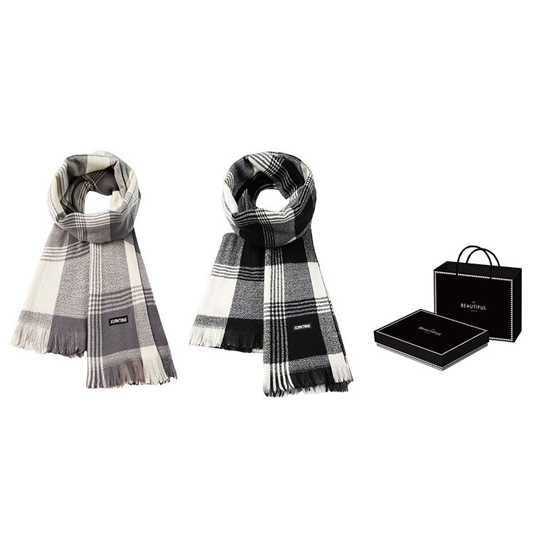 

Вязаный шарф унисекс, Black+Gray, Houndstooth Box