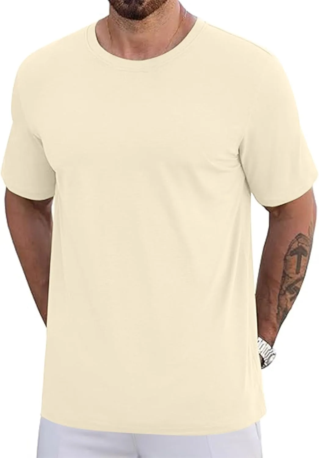 Футболка мужская cotton short sleeve crew neck basic tee — фото 2