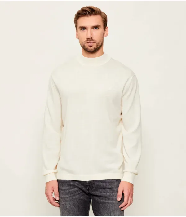 Шерстяная полуводолазка regular fit Calvin Klein, белый