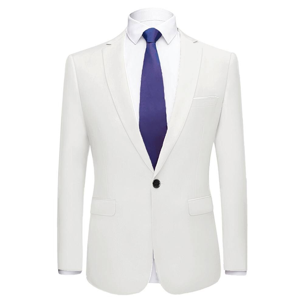 

Мужское платье Slim Fit Blazer Однобортный костюм для выпускного на одной пуговице Спортивное пальто Lars Amadeus, белый