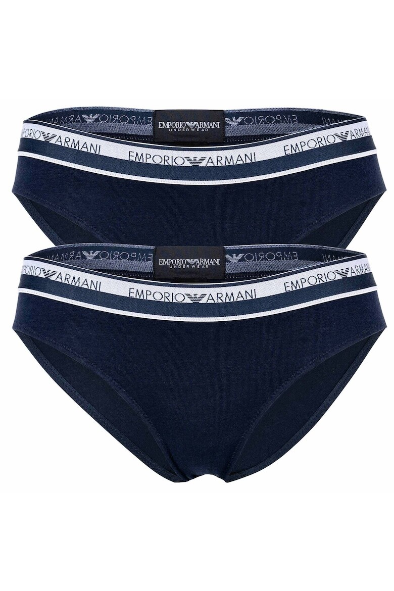 

Хлопковые трусы с логотипом, 2 пары Emporio Armani, синий