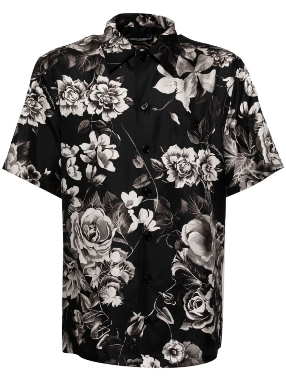 

Dolce & Gabbana шелковая рубашка с цветочным принтом, черный