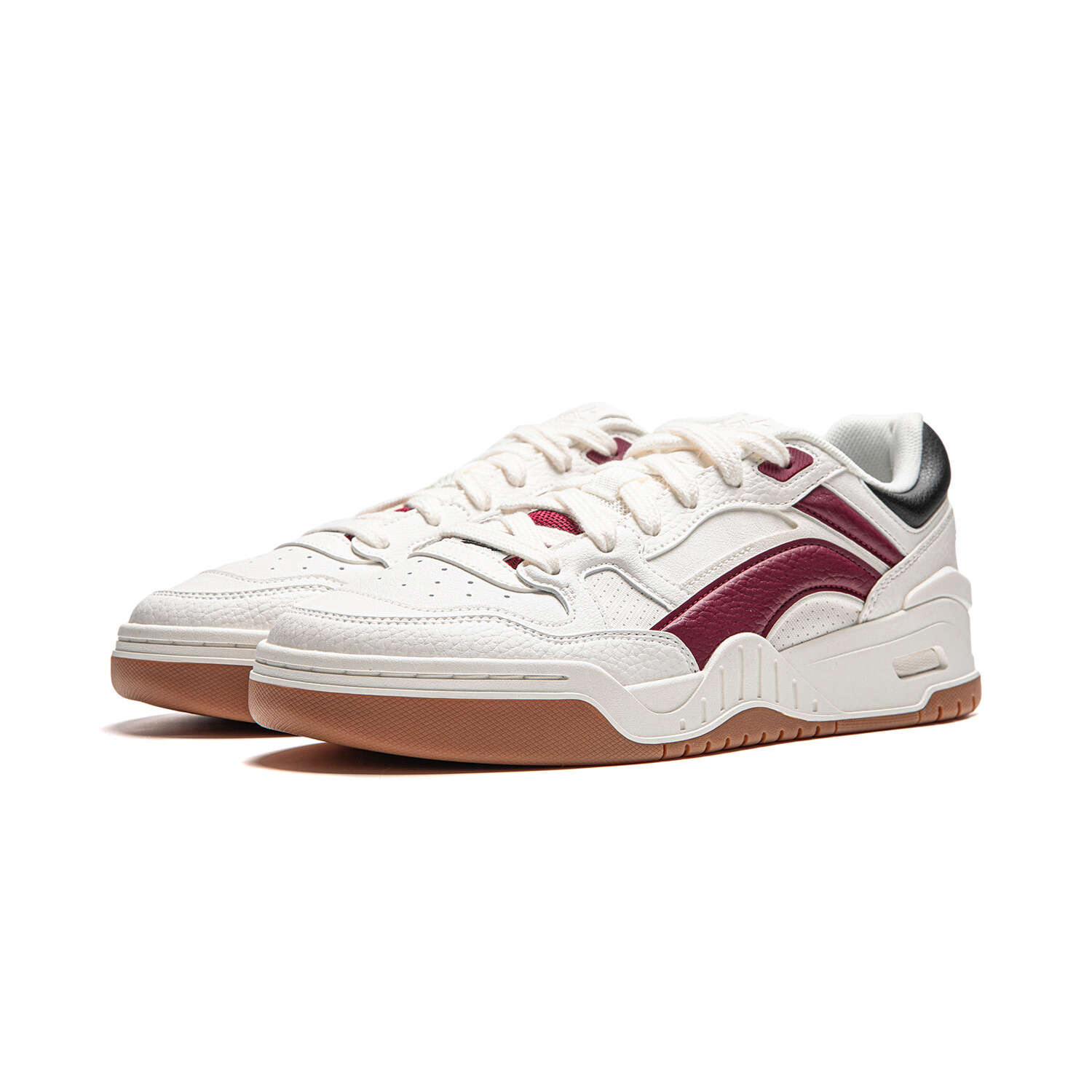 Кроссовки LINING Moon White 2.0 Skateboarding Shoes Men Low-top White/red, красный — фото 3