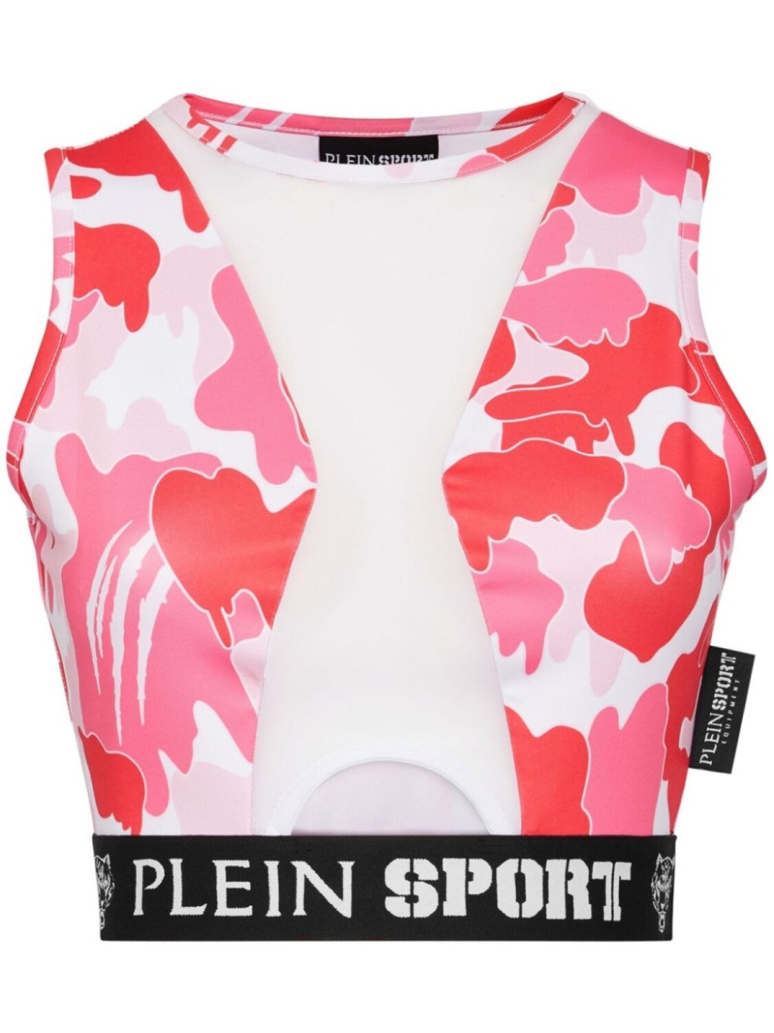 

Plein Sport укороченный топ с камуфляжным принтом, розовый