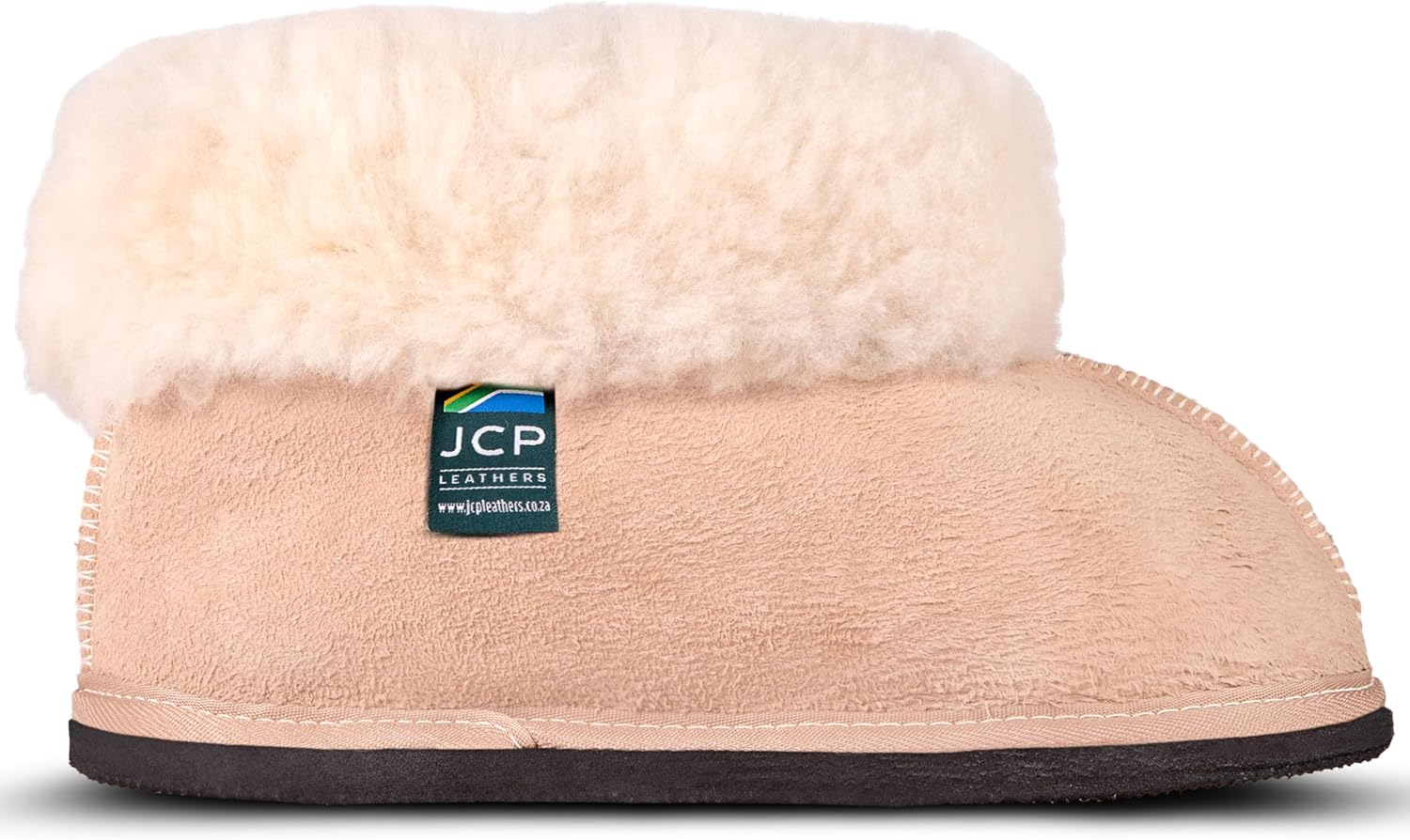 Домашние тапочки унисекс JCP Leathers из натуральной овчины для мужчин и женщин - уютная обувь для дома, бежевый — фото 3