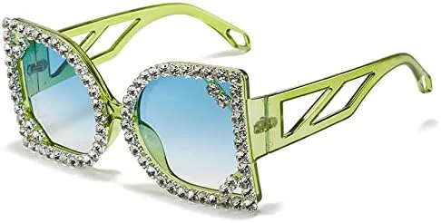 

Солнцезащитные очки с квадратным градиентом, крупной оправой и стразами, модель 2026, для женщин, летние, с защитой от УФ-излучения UV400, в стиле ретро MTZJH, C5