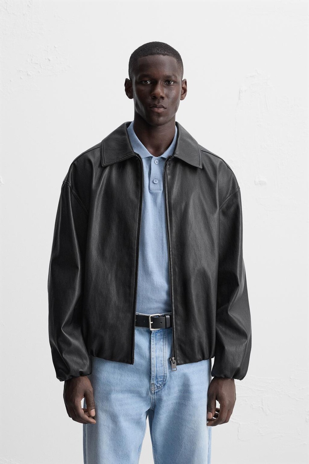 

Куртка из искусственной кожи ZARA, черный