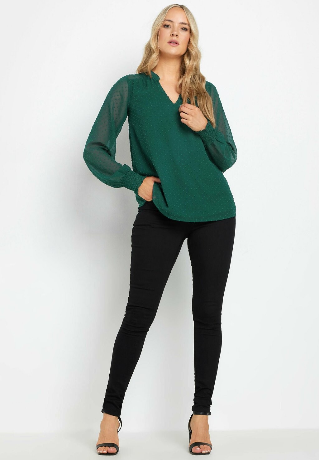 

Блуза DOBBY SPOT LONG SLEEVE Long Tall Sally, темно-зеленый