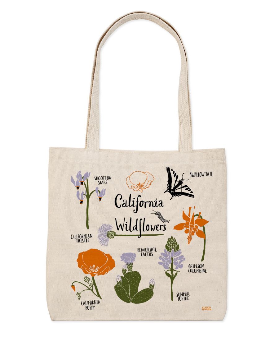 

Повседневная сумка "Калифорнийские полевые цветы" Claudia Pearson, Lilac, orange, green