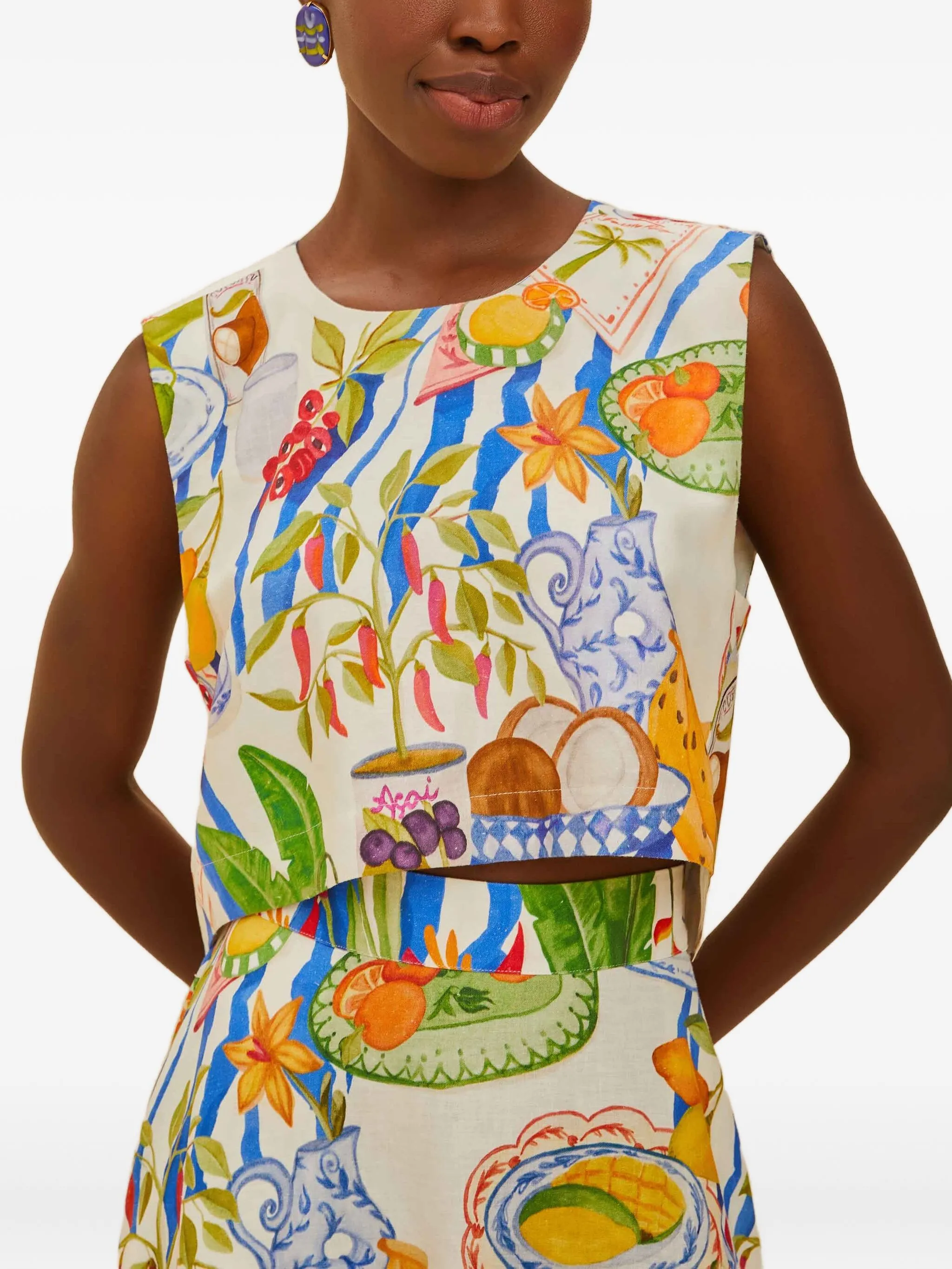 

Топ с узором Farm Rio, белый