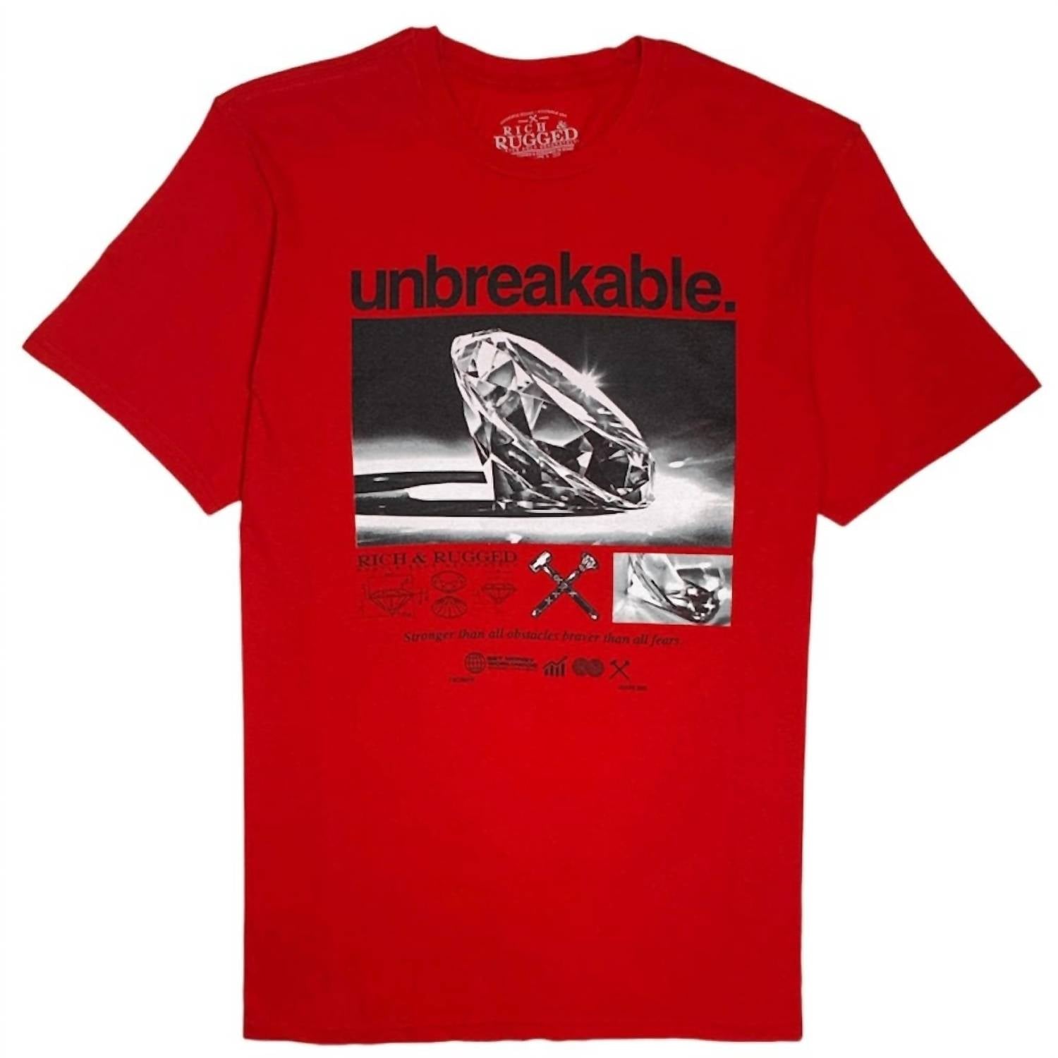 

Мужская футболка Unbreakable красного цвета Rich & Rugged Apparel